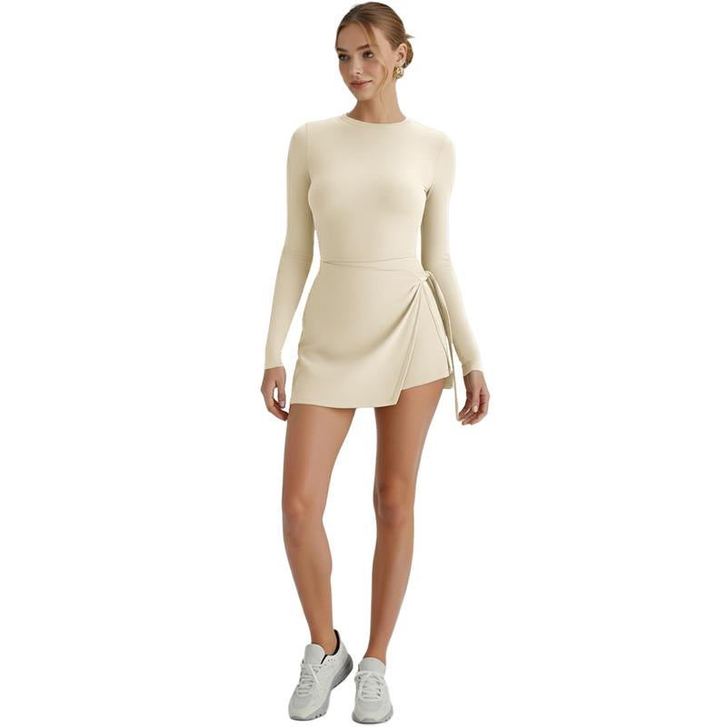 Women'S Sleeveless Yoga Golf Athletic Dresses Ruffle Side Slit Workout Dress Built-In Shorts Tennis Dress Exercise Summer Outfits Beach Outfits Casual Clothes Slim Soft