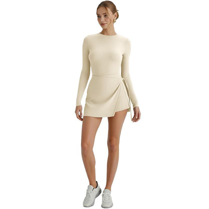 Women'S Sleeveless Yoga Golf Athletic Dresses Ruffle Side Slit Workout Dress Built-In Shorts Tennis Dress Exercise Summer Outfits Beach Outfits Casual Clothes Slim Soft