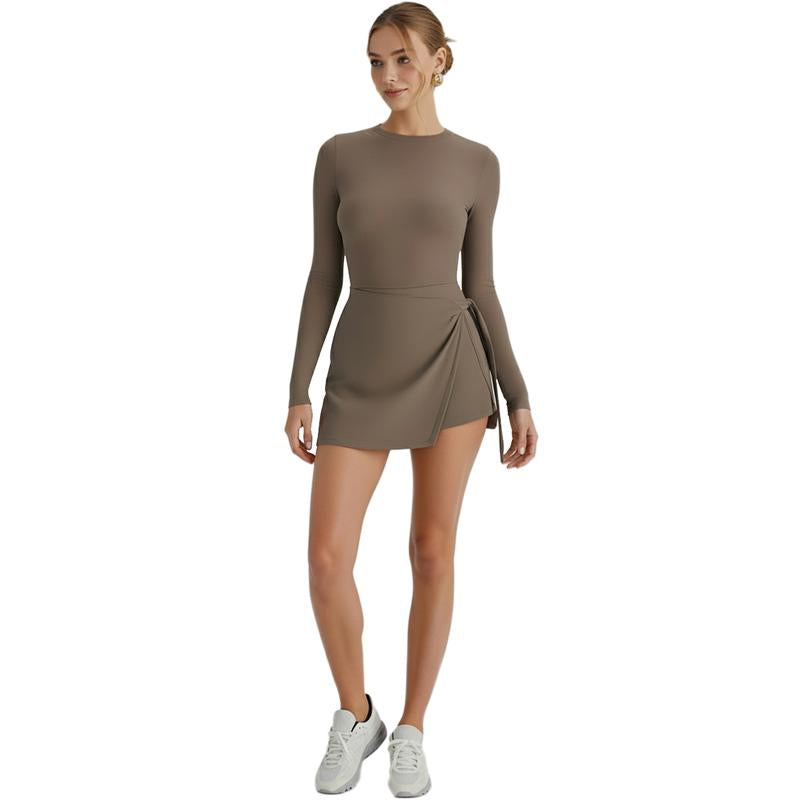 Women'S Sleeveless Yoga Golf Athletic Dresses Ruffle Side Slit Workout Dress Built-In Shorts Tennis Dress Exercise Summer Outfits Beach Outfits Casual Clothes Slim Soft