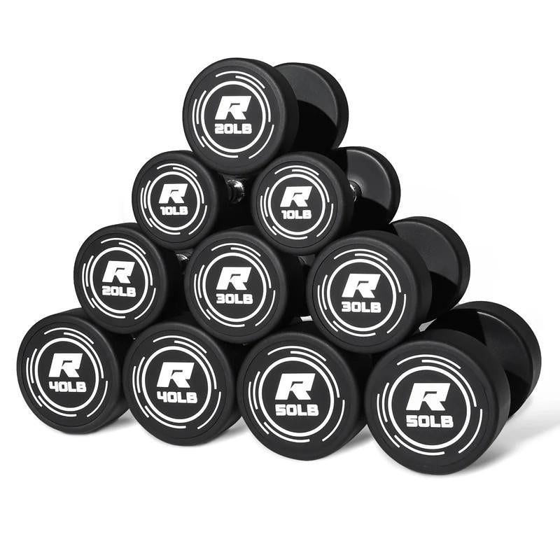 Ritfit 20LB Pvc-Coated round Dumbbells in Pairs - Durable Balanced Design for Upper Body Workouts & Noise-Reducing Floor Protection