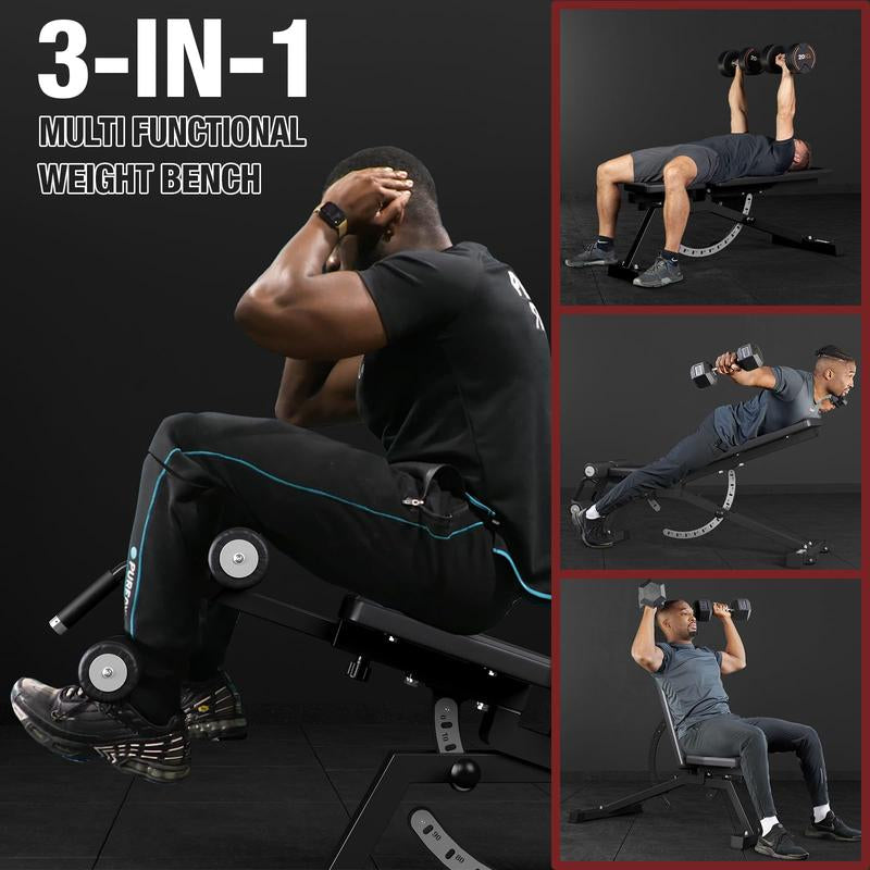 MIKOLO Adjustable Weight Bench, Workout Bench Press Set, Removable Leg Support for Flat Incline Decline Sit up Bench, Vertical Storage Space-Saving Multi-Functional Home Gym Equipmentmikolo