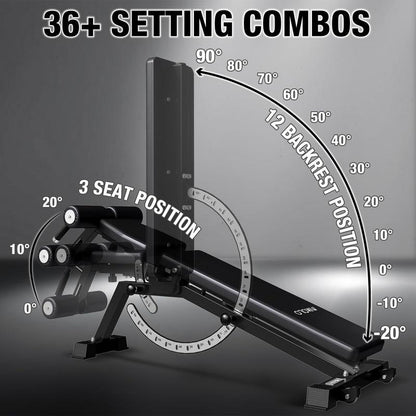 MIKOLO Adjustable Weight Bench, Workout Bench Press Set, Removable Leg Support for Flat Incline Decline Sit up Bench, Vertical Storage Space-Saving Multi-Functional Home Gym Equipmentmikolo