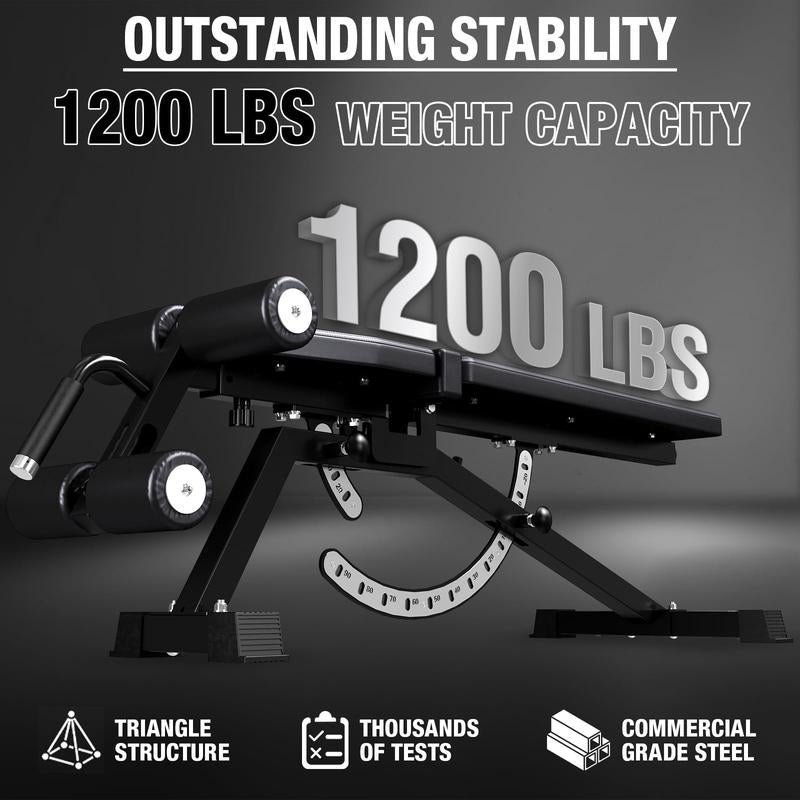 MIKOLO Adjustable Weight Bench, Workout Bench Press Set, Removable Leg Support for Flat Incline Decline Sit up Bench, Vertical Storage Space-Saving Multi-Functional Home Gym Equipmentmikolo