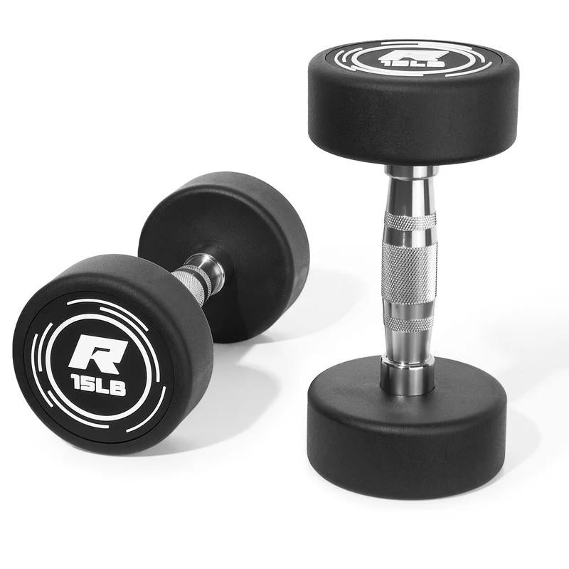 Ritfit 20LB Pvc-Coated round Dumbbells in Pairs - Durable Balanced Design for Upper Body Workouts & Noise-Reducing Floor Protection