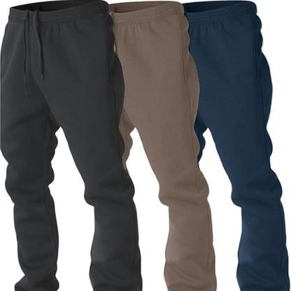 Men's Ultra Performance Fleece Wide Leg Sweatpants - 3 Pack with Pockets and Open Bottom Design